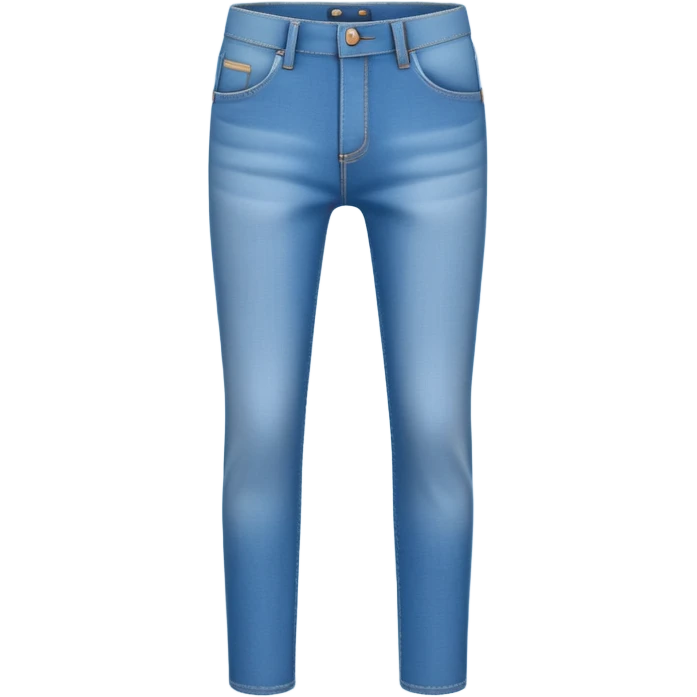A 3D cartoon sky-blue  jeans with pockets and stitching details, casual slim fit, clean isolated background, Memoji-style. emoji