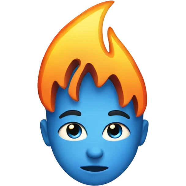 Blue eyes with fire emoji
