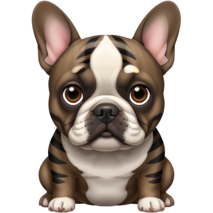 Dark drown Brindle With black stripes French bulldog emoji