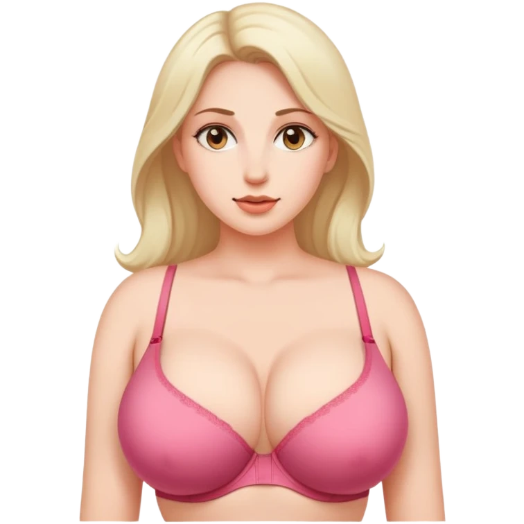 Woman with massive boobs with bra emoji
