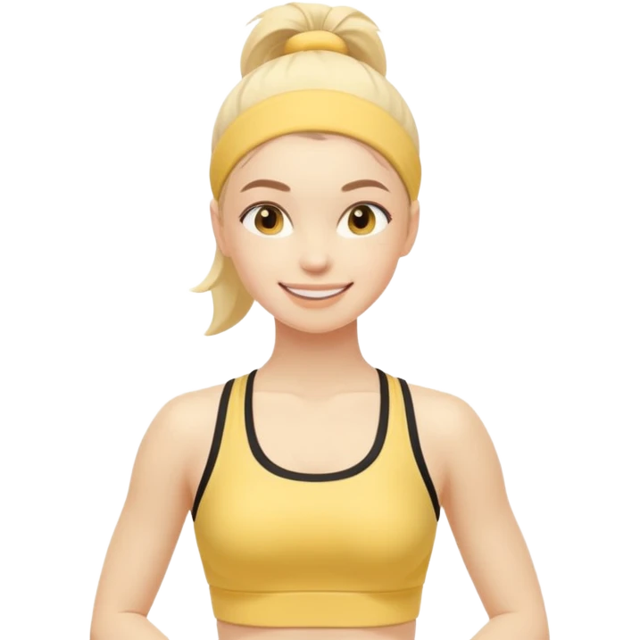 pilates girl in butter yellow set emoji
