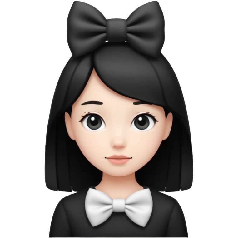 monochrome cute bow emoji