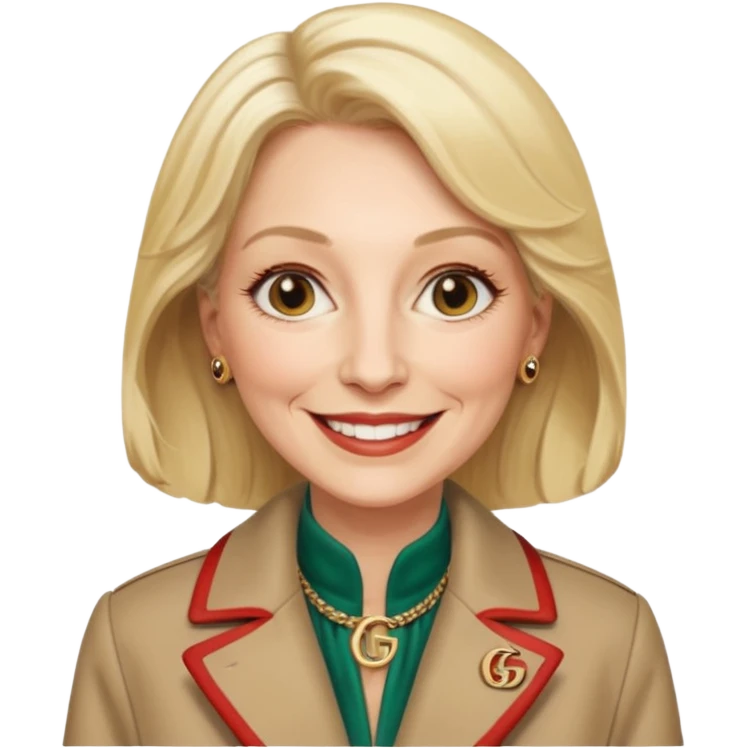 she is about 65 years old with blond hair, likes gucci, is a phd in cardiology and she does not wear glasses or a lab coat or carry a stethoscope but wears gucci coats emoji