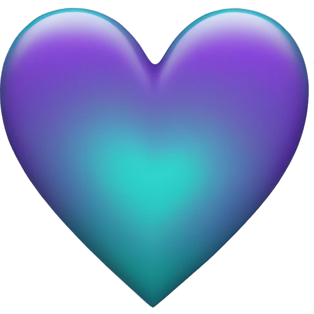 Teal and Purple Heart  emoji