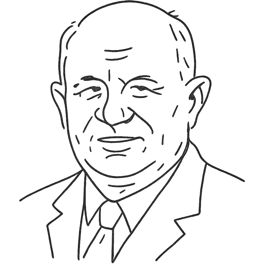 hand-drawn outlined portrait of Nikita Khrushchev emoji