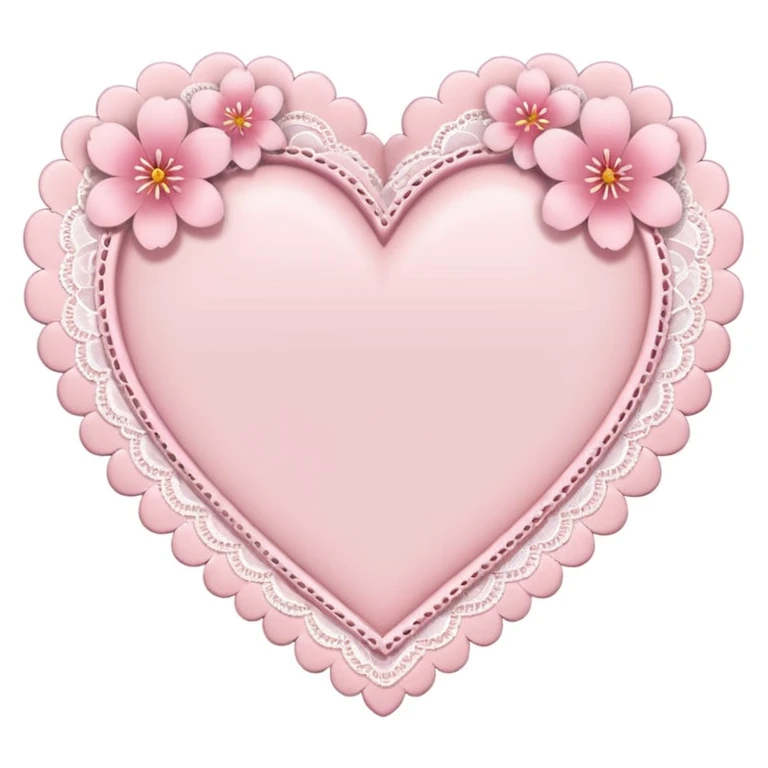sakura heart with a lace border emoji