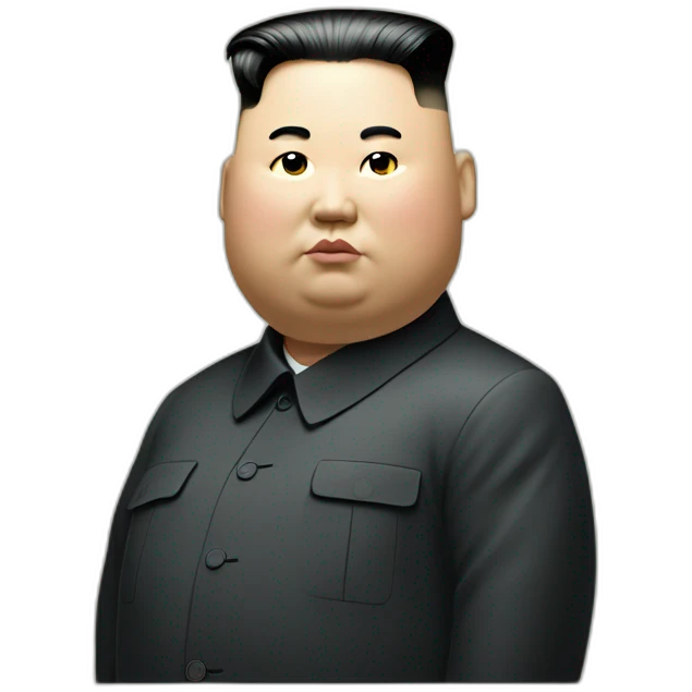 super fat Kim jong un and a white tick mark emoji