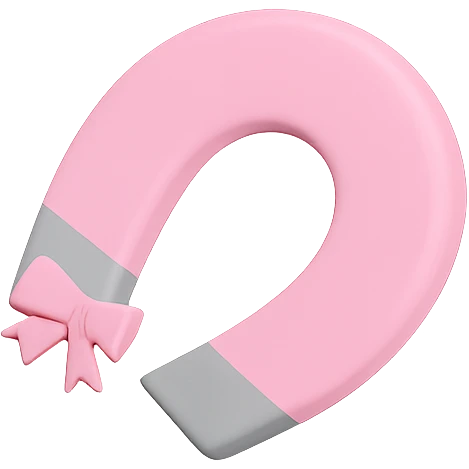Isolate and keep only the pink magnet with a transparent background, removing all other elements from the image. emoji
