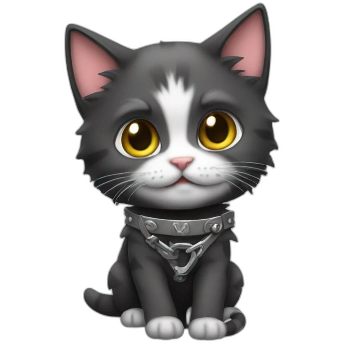 Cute heavy metal kitten emoji