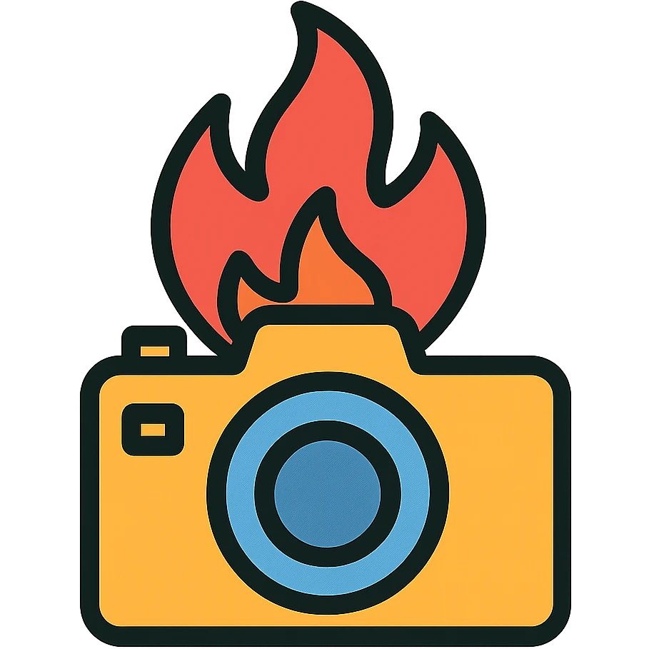 fire with camera emoji