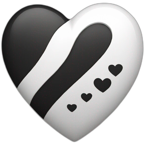 black and white heart emoji