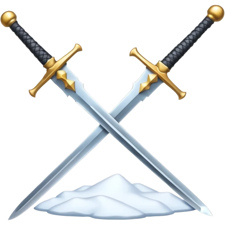sharp sword in snow, emoji