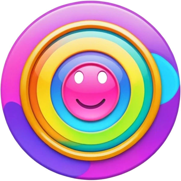 Psychedelic colored circle button Border emoji