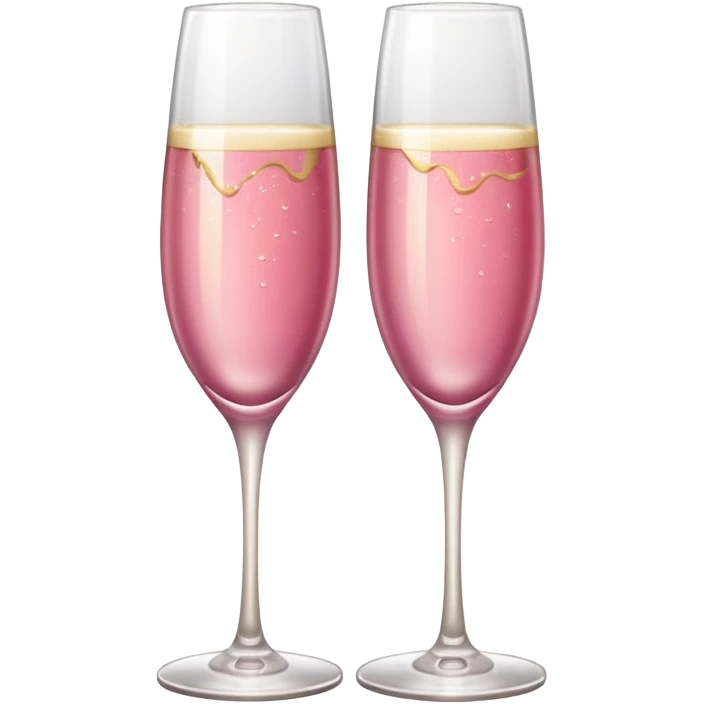 champagne glasses with pink meat champagne giving cheers emoji