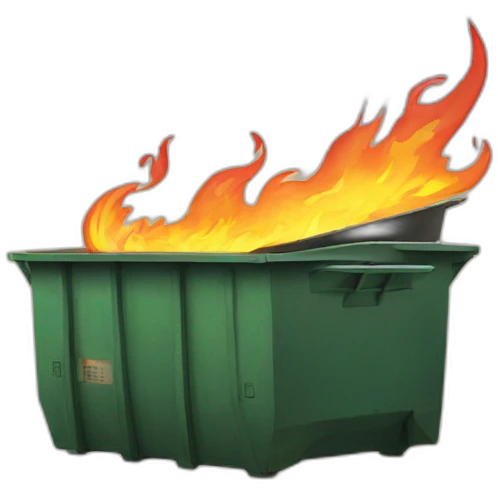 dumpster with fire on top emoji