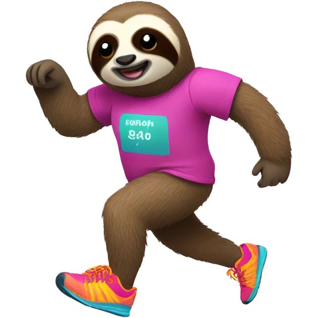 Sloth with running shoes emoji