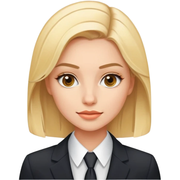 Beautiful 25 years old blonde woman in a suit emoji