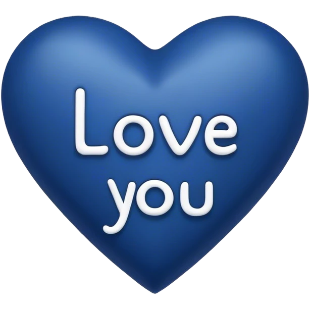 Dark Blue heart with the words Love You Ry in the middle  emoji