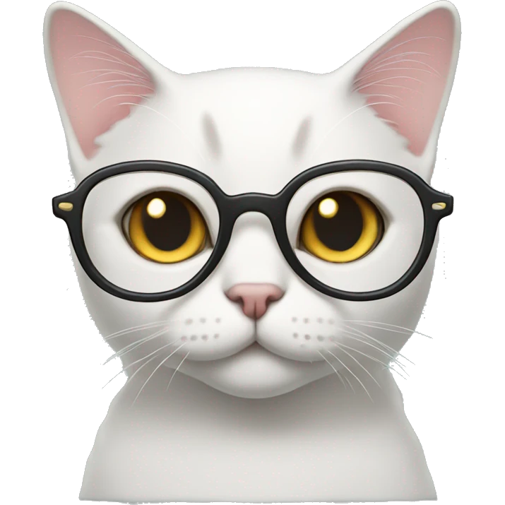 British short hair cat wearing glasses emoji