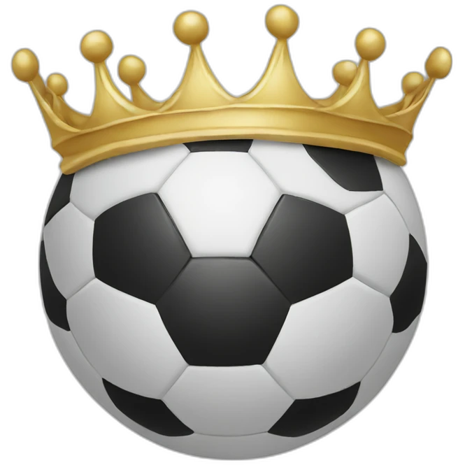 Soccer ball with crown emoji