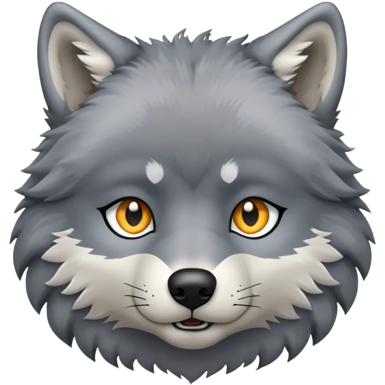wolf full face gray, front view emoji