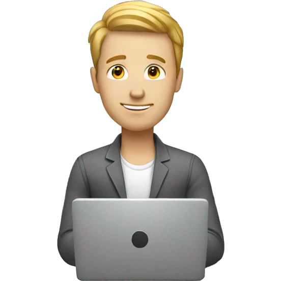 white man working with laptop emoji