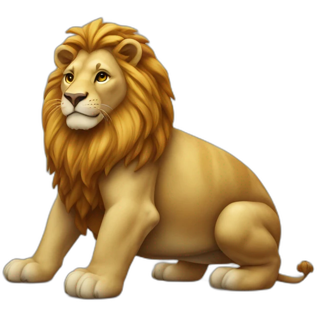 Lion sur le dos d’une tortue emoji