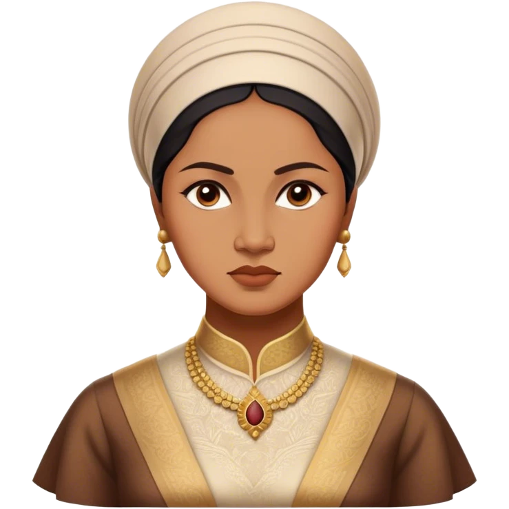 Cinematic Realistic Raden Ajeng Kartini Portrait Emoji, depicted as an inspiring Indonesian feminist icon in period attire with a thoughtful determined gaze, rendered with lifelike textures and warm empowering lighting that captures her pioneering spirit. emoji