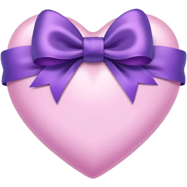 a small Light pink heart with purple bow emoji