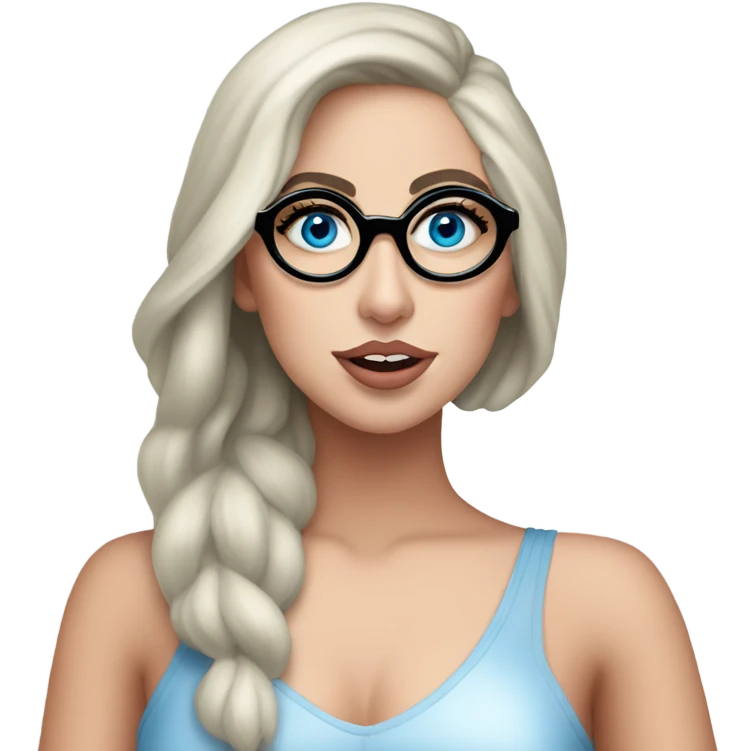 :lady-gaga-sing: blue eyes wearing glasses  emoji