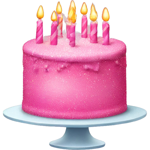 Sparkly pink birthday cake  emoji