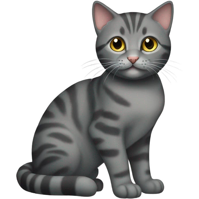Dark (grey) tabby cat emoji