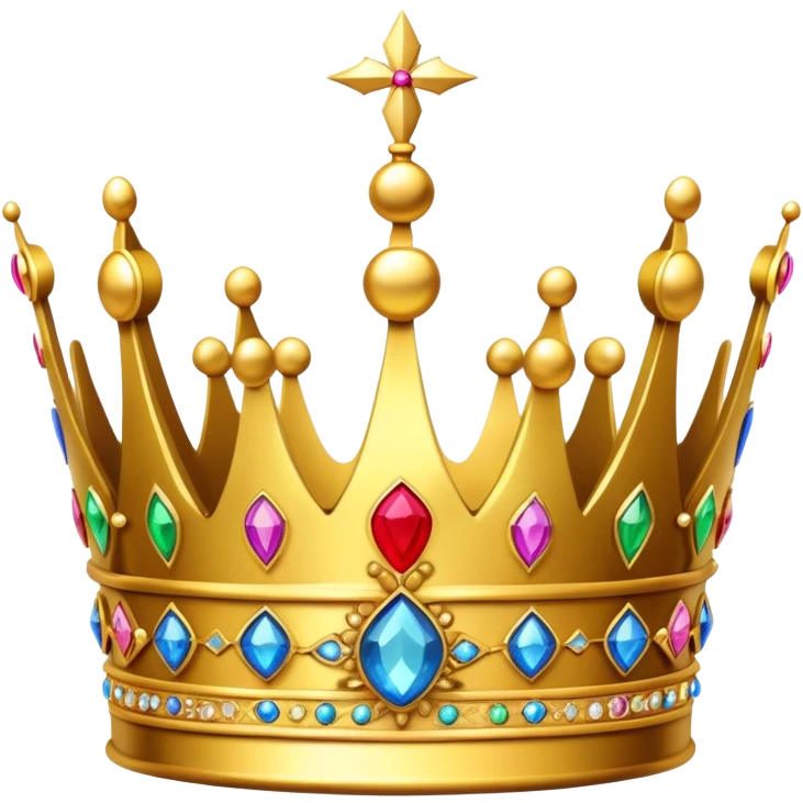 golden royal crown with jewels emoji