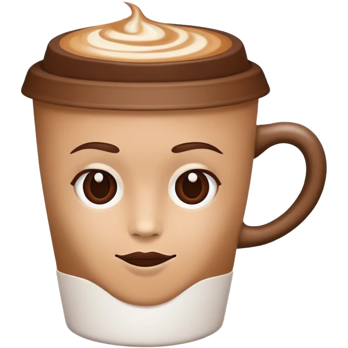 A dancer with a head shaped like a coffee cup emoji