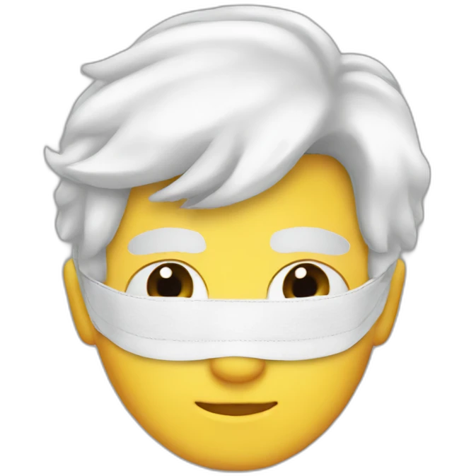 white hair back eye mask emoji