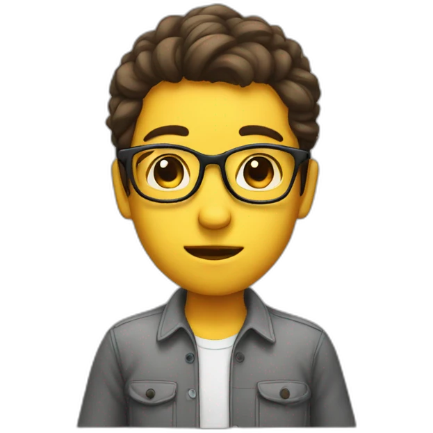 shy nerd with glasses  emoji