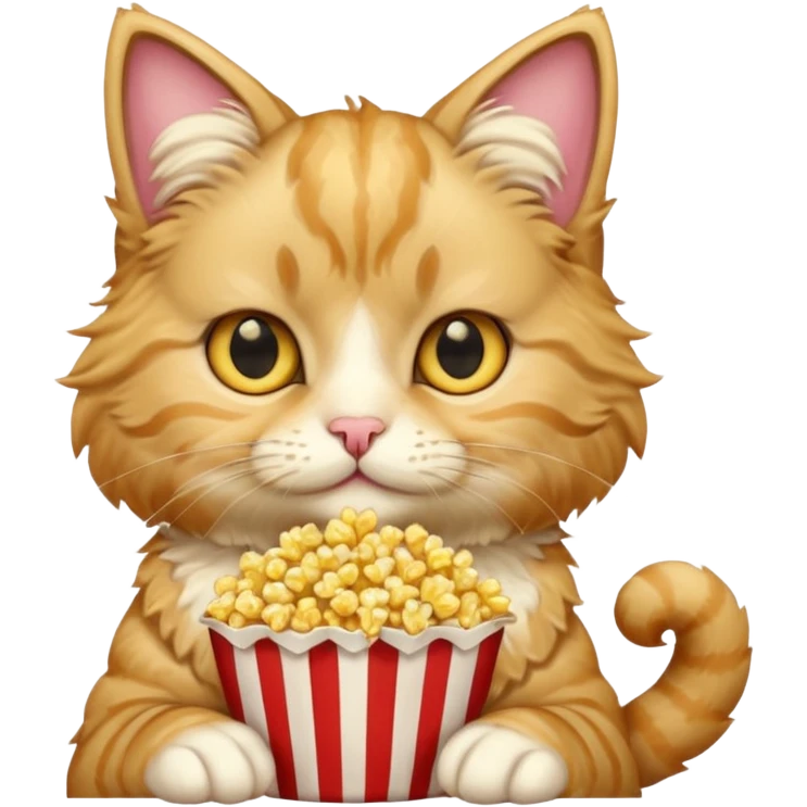 cat with with rapper popcorn emoji