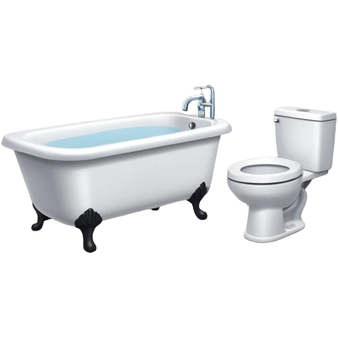 Bathroom with tub sink and toilet emoji