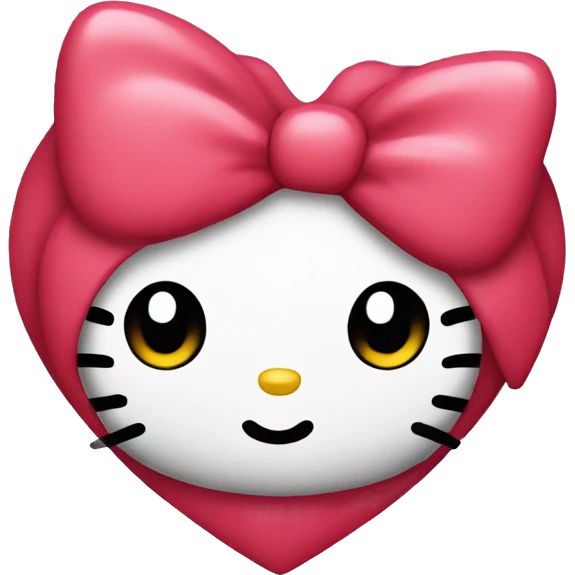 hello kitty with heart emoji