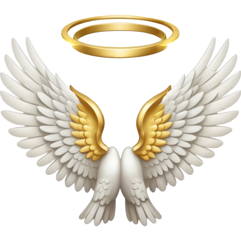 angel wings with a golden halo emoji