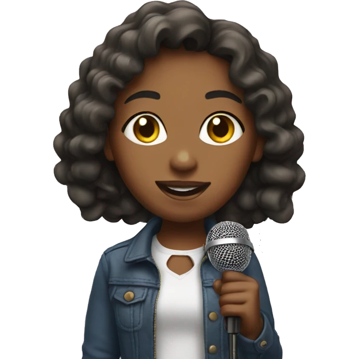 Girl with microphone  emoji