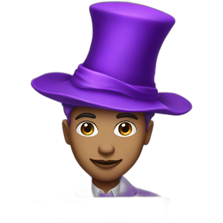 light skin magician with a purple magic hat working on a macbook emoji