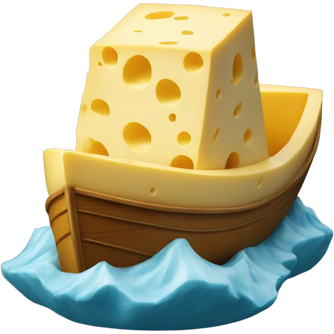 a boat made out of cheese emoji