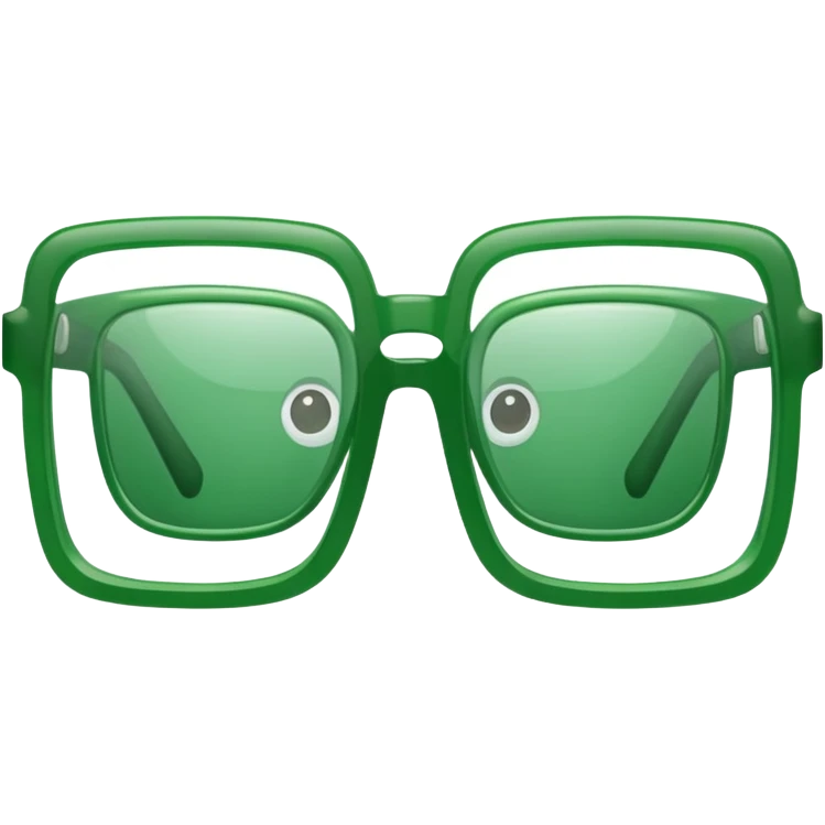 Green Square Spects, transparent glass. only spects. emoji