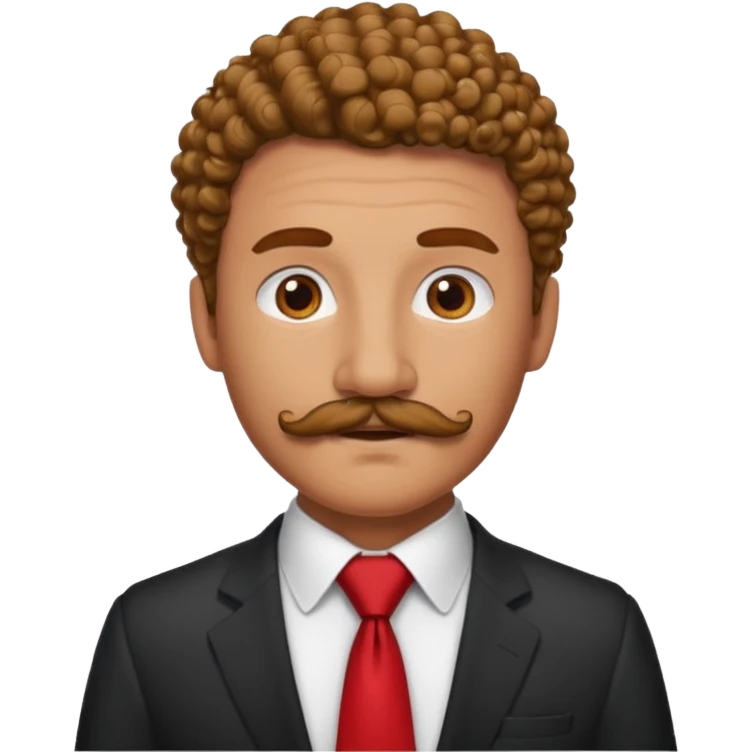 Man with curly mustache & red tie emoji