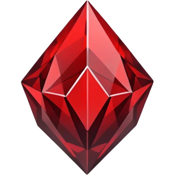 iOS sticker, dark fantasy crystal, monochrome red, minimal emoji