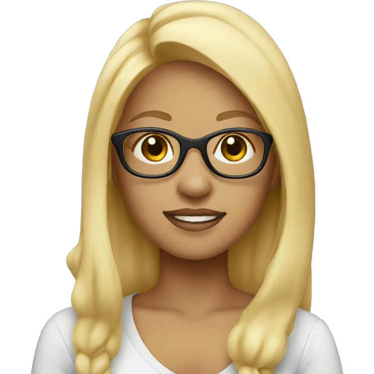 girl with glasses and blonde hair emoji