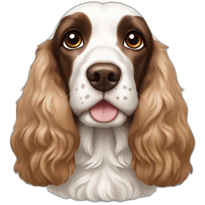 Cocker Spaniel white brown emoji