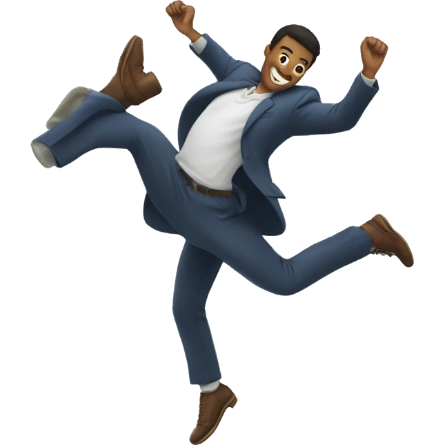 man jumping in the air and clicking his heels together emoji