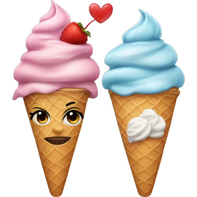 Cute ice cream date for beautiful tattooed couple emoji